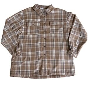 Princess Polly‎ Willa Plaid Shacket Button Down Flannel Shirt Size 8 EUC